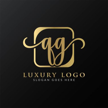Başlangıç Harfi QG Logo Tasarım Vektör Şablonu. Modern Lüks QG Harf Logosu Tasarımı