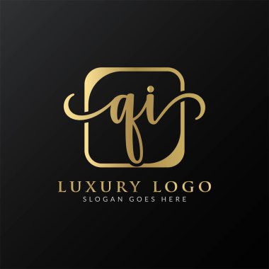 İlk Harf QI Logo Tasarım Vektör Şablonu. Modern Lüks QI Harf Logosu Tasarımı
