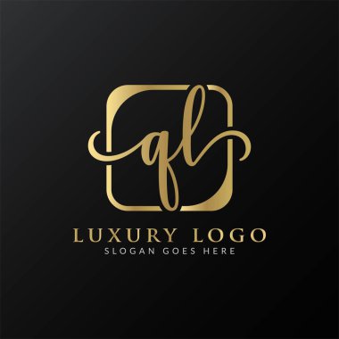 Başlangıç Harfi QL Logo Tasarım Vektör Şablonu. Modern Lüks QL Harf Logosu Tasarımı