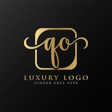 İlk Harf QO Logo Tasarım Vektör Şablonu. Modern Lüks QO Harf Logosu Tasarımı