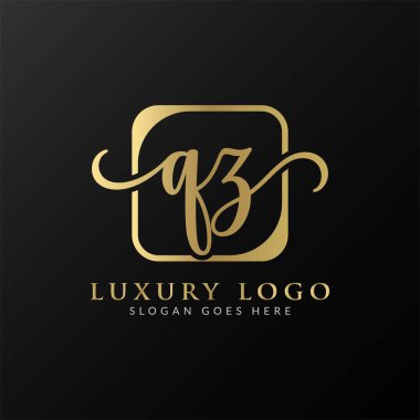 Başlangıç Harfi QZ Logo Tasarım Vektör Şablonu. Modern Lüks QZ Harf Logosu Tasarımı