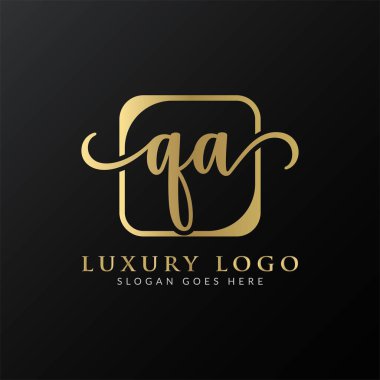 İlk Harf QA Logo Tasarım Vektör Şablonu. Modern Lüks QA Harf Logosu Tasarımı