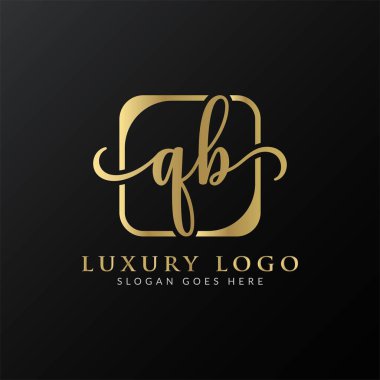 Başlangıç Harfi QB Logo Tasarım Vektör Şablonu. Modern Lüks QB Mektup Logosu Tasarımı