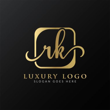 İlk rk harfi Logo Tasarımı Modern Typography Vector Şablonu. Yaratıcı Lüks harf rk logo tasarımı.