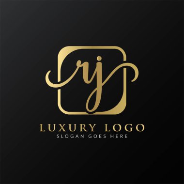 İlk rj harfi Logo Tasarımı Modern Typography Vector Şablonu. Yaratıcı Lüks harf rj logo tasarımı.