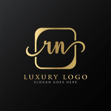 İlk rn harfi Logo Tasarımı Modern Typography Vector Şablonu. Yaratıcı lüks harf rn logo tasarımı.