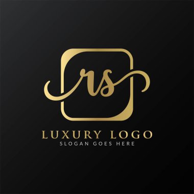 İlk rs harfi Logo Tasarımı Modern Typography Vector Şablonu. Yaratıcı lüks harf rs logo tasarımı.