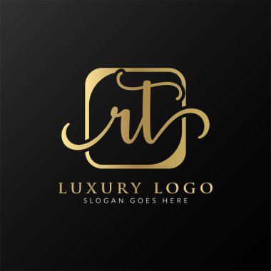 İlk rt harfi Logo Tasarımı Modern Typography Vector Şablonu. Yaratıcı lüks harf rt logo tasarımı.