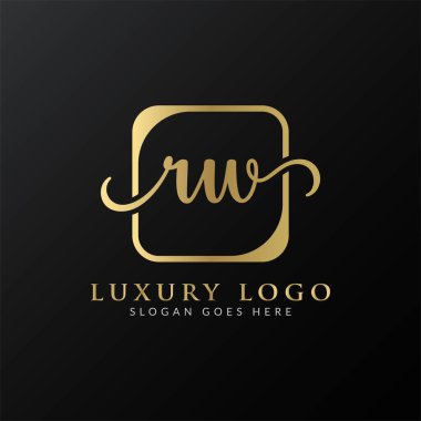 İlk rw harfi Logo Tasarımı Modern Typography Vector Şablonu. Yaratıcı lüks harf rw logo tasarımı.