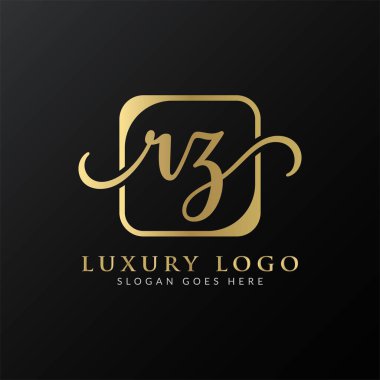 İlk rz harfi Logo Tasarımı Modern Typography Vector Şablonu. Yaratıcı lüks harf rz logo tasarımı.