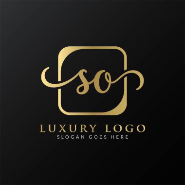 SO harfinin baş harfi Logo Tasarım Şablonu. Soyut Lüks Mektup SO logo Tasarımı