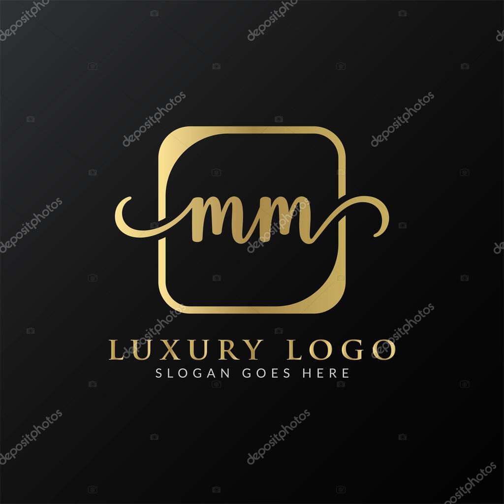 Initial MM letter Logo Design vector Template. Luxury Letter MM logo Design