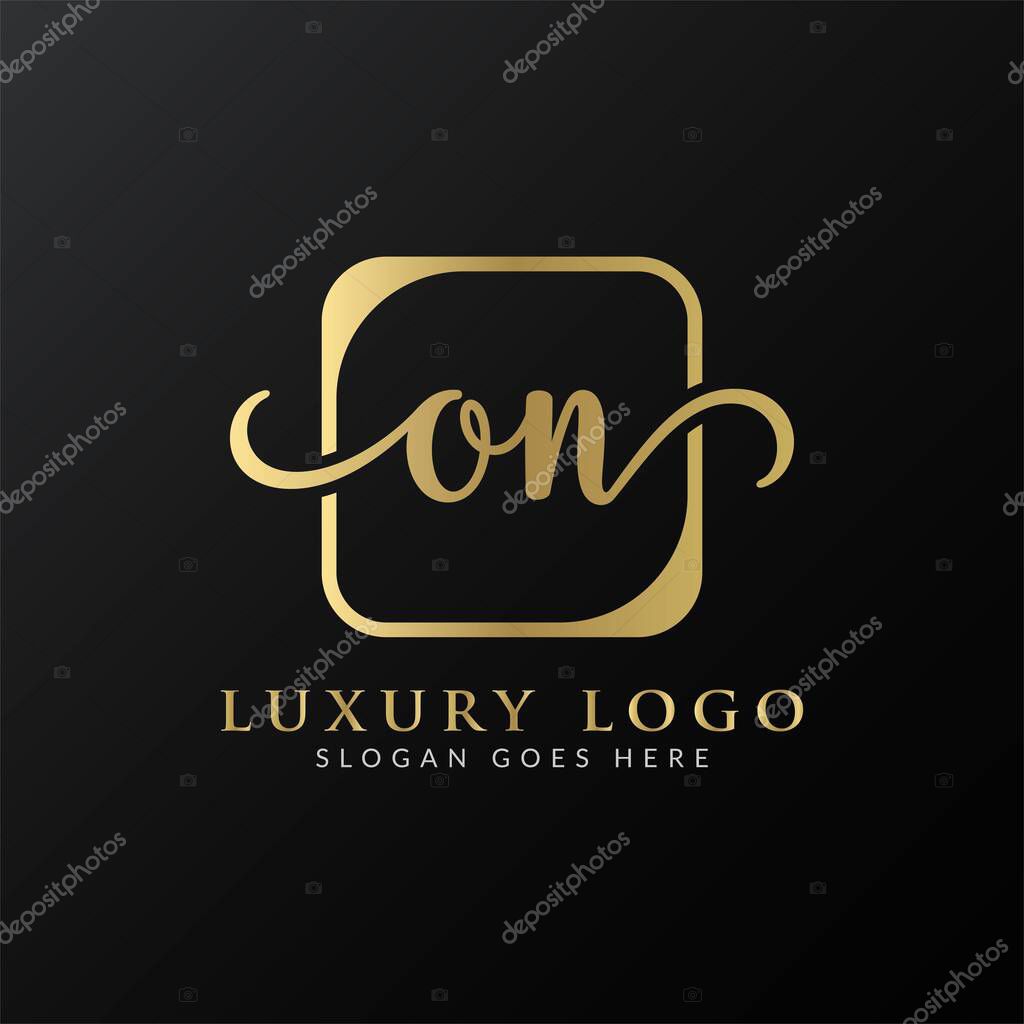 Initial Simple Letter ON Logo Design Vector Template. Abstract Luxury ON Letter Logo Design
