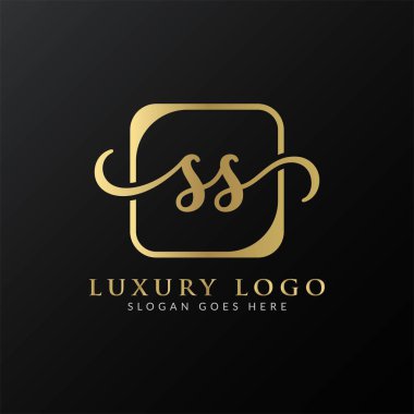 İlk SS harfi Logo Tasarım Şablonu. Soyut Lüks Mektup SS logo tasarımı