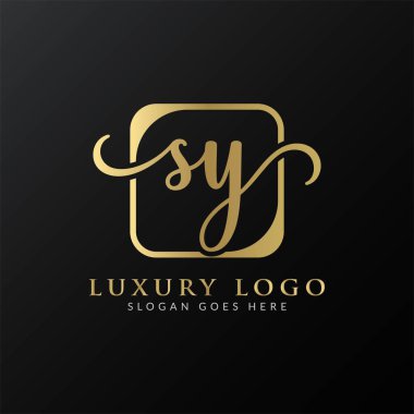 İlk SY harfi Logo Tasarım Şablonu. Soyut Lüks Mektup SY logo Tasarımı