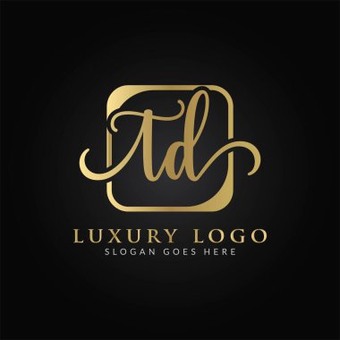 İlk TD harfi Logo Tasarım Şablonu. Soyut Lüks Mektup TD logo Tasarımı