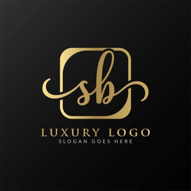 İlk SB harfi Logo Tasarım Şablonu. Soyut Lüks Mektup SB logo Tasarımı