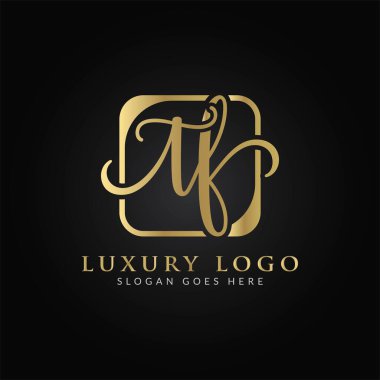 İlk TF harfi Logo Tasarım Şablonu. Soyut Lüks Mektup TF logo Tasarımı