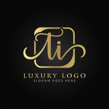 İlk TI harfi Logo Tasarım Şablonu. Soyut Lüks Mektup TI logo Tasarımı