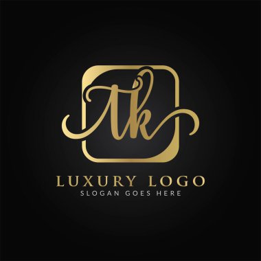 İlk TK harfi Logo Tasarım Vektör Şablonu. Soyut Lüks Mektup TK logo Tasarımı