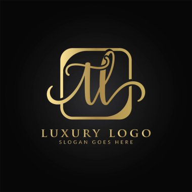 İlk TL harfi Logo Tasarım Şablonu. Soyut Lüks Mektup TL logo Tasarımı