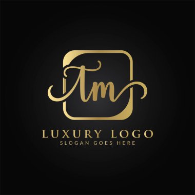 İlk TM harfi Logo Tasarım Şablonu. Soyut Lüks Mektup TM logo Tasarımı