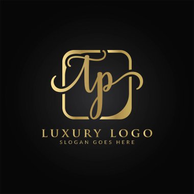 İlk TP harfi Logo Tasarım Şablonu. Soyut Lüks Mektup TP logo Tasarımı
