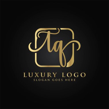 İlk TQ harfi Logo Tasarım Şablonu. Soyut Lüks Mektup TQ logo Tasarımı