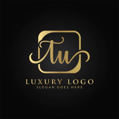 İlk TU harfi Logo Tasarım Şablonu. Soyut Lüks Mektup TU logo Tasarımı