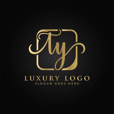 İlk TY harfi Logo Tasarım Şablonu. Soyut Lüks Mektup TY logosu Tasarımı