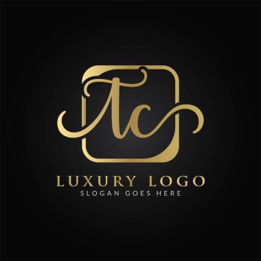İlk TC harfi Logo Tasarım Şablonu. Soyut Lüks Mektup TC logo Tasarımı