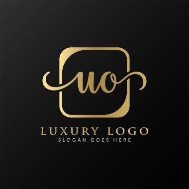 İlk UO harfi Logo Tasarım Şablonu. Soyut Lüks Mektup UO logosu Tasarımı