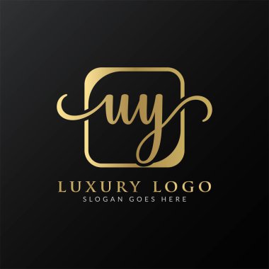 İlk UY harfi Logo Tasarım Şablonu. Soyut Lüks Mektup UY logo Tasarımı