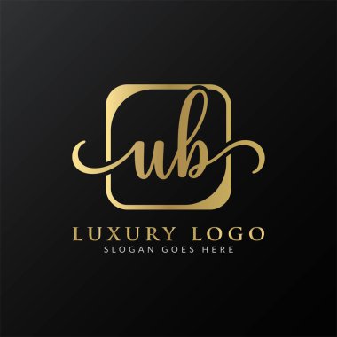 İlk UB harfi Logo Tasarım Şablonu. Soyut Lüks Mektup UB logo Tasarımı