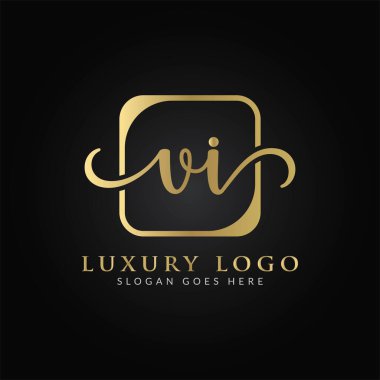 İlk VI Harf Logosu Modern Typography Vector Şablonu. Yaratıcı Lüks Mektup VI Logo Vektörü.