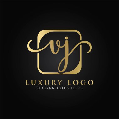 İlk VJ Harf Logosu Modern Typography Vector Şablonu. Yaratıcı Lüks Mektup VJ Logo Vektörü.