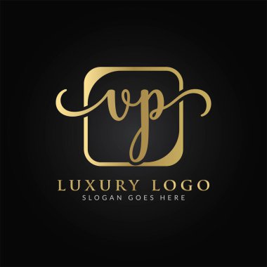İlk Yardımcı Mektup Logosu Modern Typography Vector Şablonu. Yaratıcı Lüks Mektup VP Logo Vektörü.