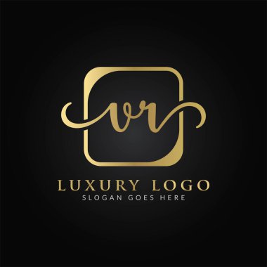 İlk VR Harf Logosu Modern Typography Vector Şablonu. Yaratıcı Lüks Mektup VR Logo Vektörü.