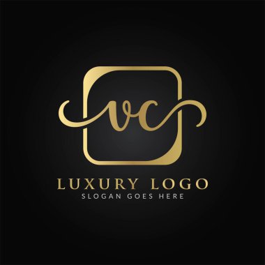 İlk VC Harf Logosu Modern Typography Vector Şablonu. Yaratıcı Lüks Mektup VC Logo Vektörü.