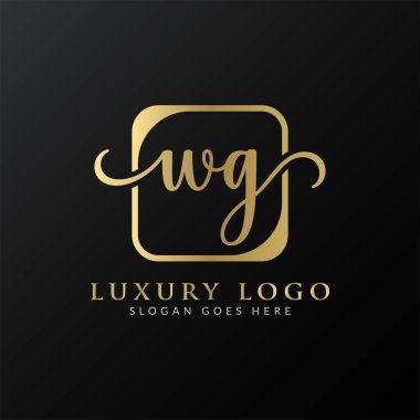 Yaratıcı harf WG Logo Tasarım Vektör Şablonu. İlk Lüks Mektup WG Logo Tasarımı