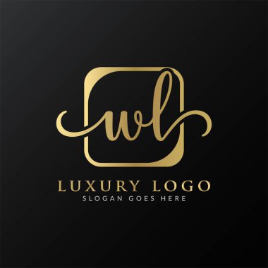 Yaratıcı harf WL Logo Tasarım Vektör Şablonu. İlk Lüks Mektup WL Logo Tasarımı