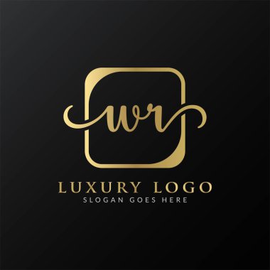 Yaratıcı harf WR Logo Tasarım Vektör Şablonu. İlk Lüks Mektup WR Logo Tasarımı