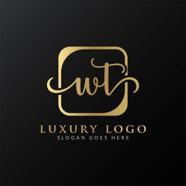 Yaratıcı harf WT Logo Tasarım Vektör Şablonu. İlk Lüks Mektup WT Logo Tasarımı