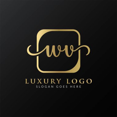 Yaratıcı harf WV Logo Tasarım Vektör Şablonu. İlk Lüks Mektup WV Logo Tasarımı