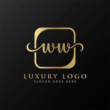 Yaratıcı harf WW Logo Tasarım Vektör Şablonu. İlk Lüks Mektup WW Logo Tasarımı