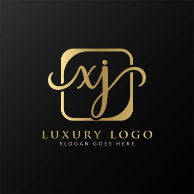 Yaratıcı harf XJ Logo Tasarım Vektör Şablonu. İlk Lüks Mektup XJ Logo Tasarımı