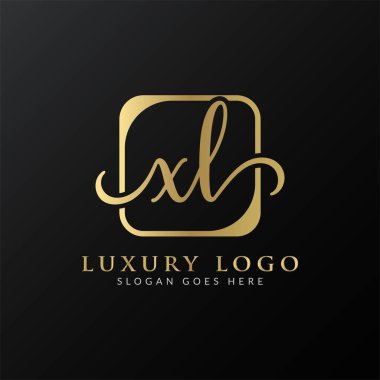 Yaratıcı harf XL Logo Tasarım Vektör Şablonu. İlk Lüks Mektup XL Logo Tasarımı