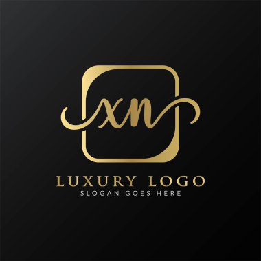 Yaratıcı harf XN Logo Tasarım Vektör Şablonu. İlk Lüks Mektup XN Logo Tasarımı