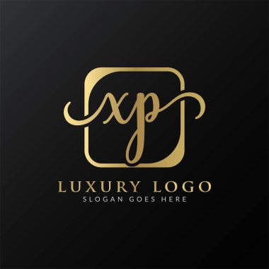 Yaratıcı harf XP Logo Tasarım Vektör Şablonu. İlk Lüks Mektup XP Logo Tasarımı
