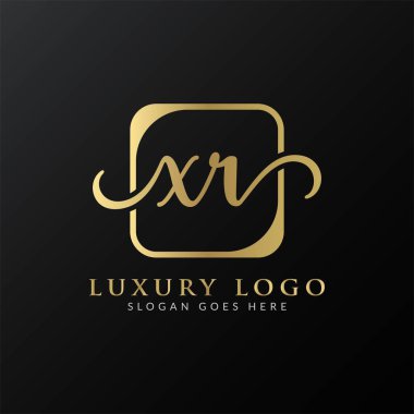 Yaratıcı harf XR Logo Tasarım Vektör Şablonu. İlk Lüks Mektup XR Logo Tasarımı